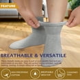 thumbnail image 4 of NevEND 12 Pairs Cotton Diabetic Socks Ankle for Men and Women - Non-Binding Extra Wide Neuropathy Socks Grey X-Large, 4 of 6
