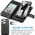 thumbnail image 4 of iPhone 13 Pro Max Wallet Case, Tekcoo Luxury PU Leather Cash Credit Card Slots Holder Carrying Folio Flip Cover [Detachable Magnetic Hard Case] Kickstand for Apple iPhone 13 Pro Max [Black], 4 of 7