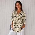 thumbnail image 4 of Nyfairy Plus Size Women's Floral Embossed Print Long Sleeve Button Down Casual Shirt, 4 of 5