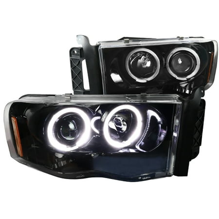 2004 Dodge Ram 3500 Specs - Spec-D Tuning For 2002-2005 Dodge Ram 1500 2500 3500 Halo Jet Black Projector Headlights Pair 2002 2003 2004 2005