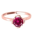 thumbnail image 2 of Mauli Jewels Rings for Women 0.45 Carat Beautiful Flower Shaped Created Ruby Ring 4-prong 10K Rose Gold, 2 of 7