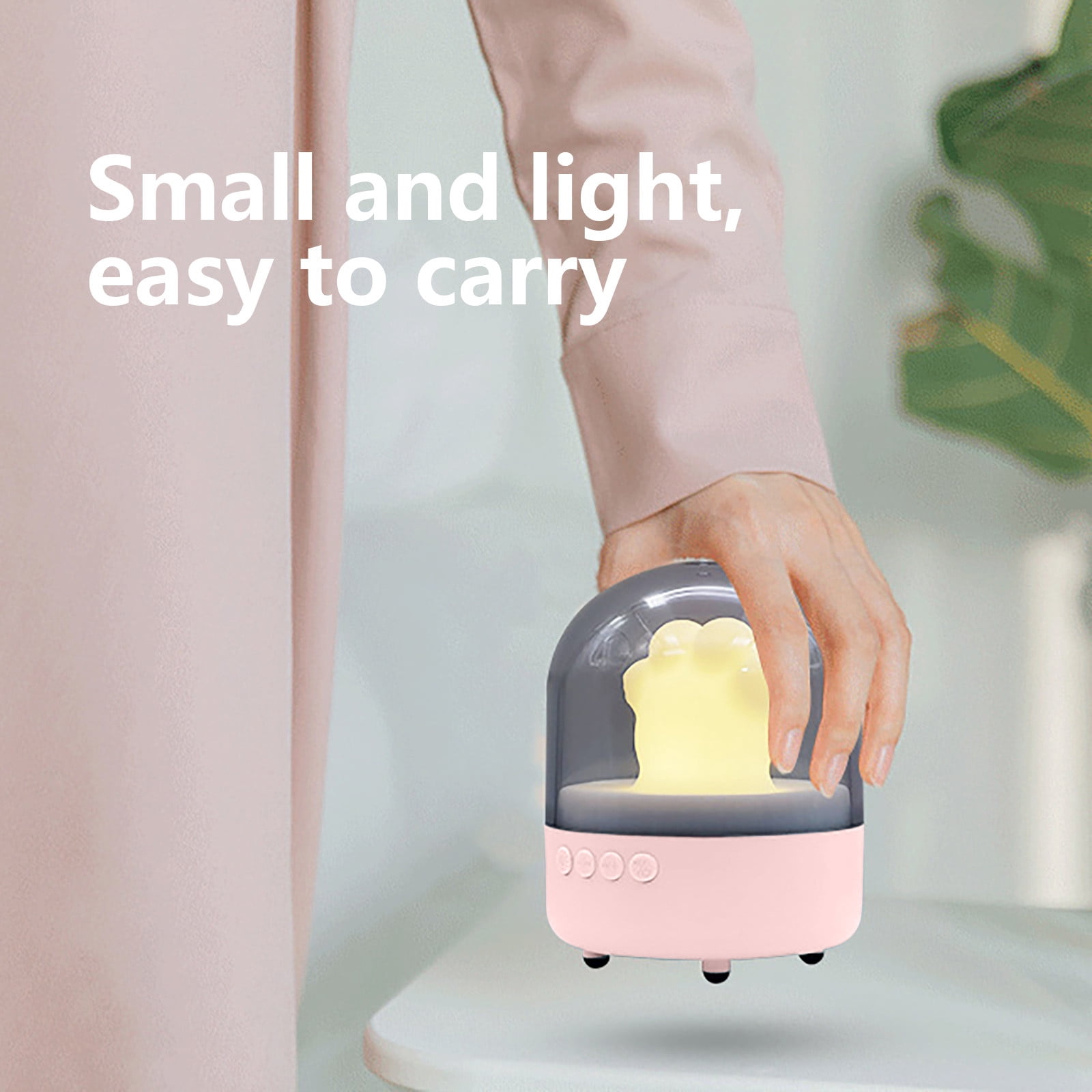 Wovilon Night Light Cat Paw Lamp, Bluetooth Audio Speaker Night Light, Night Smart Alarm Clock Portable Wireless Bedroom Bedside Reading Lamp, Music Sleep Lamp Support Speakerphone