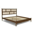 thumbnail image 6 of Grain Wood Furniture Mid Century Cane Solid Wood King Size Bed with a Brushed Walnut Finish, 6 of 6
