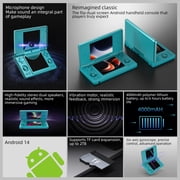 RG DS Handheld Game Consoles RG DS Gaming Console Dual-screen Video Game Console Android 14 Portable Pocket Arcade 40000mAh Battery WiFi Bluetooth HD Output Turquoise