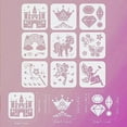 thumbnail image 3 of 9 Pcs Fantasy Theme Stencils 5.9x5.9 inch Butterfly Stencil Plastic Unicorn Stars Fairies Castle Crown Magic Wand, 3 of 9