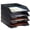 Black, variant on Stockroom Plus Rectangular Letter Trays - Paper Trays for Classroom - Desktop Paper Organizer & File Holder - Document Organizer for Desk Storage - Pack of 4, White, 10 x 13.5 x 2.5 in