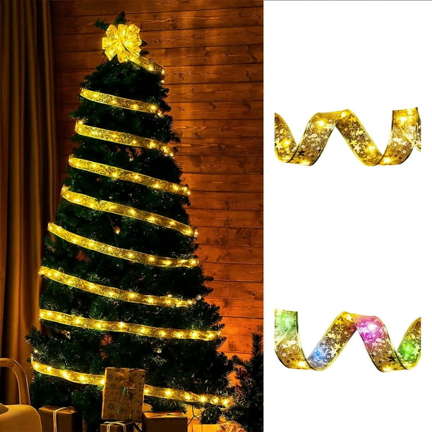 Guirnalda De Luces Led De Plástico Guirnalda de luces LED para árbol de Navidad con cinta de Rkxzt