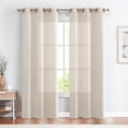 thumbnail image 1 of Cortinas JINCHAN de lino beige de 243 cm de largo para sala de estar, 2 paneles, 1 of 7