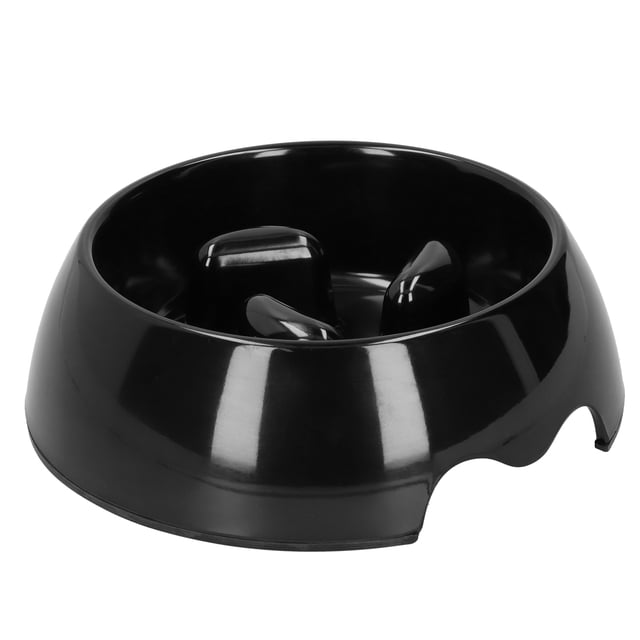 Comederos lentos portátiles para mascotas, cuenco antiasfixia para perros y gatos, color negro