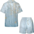 thumbnail image 4 of PRIYAL Ensemble de Pyjama de Luxe Naturel Bleu pour Femmes Shorts Deux Pièces Manches Courtes, 4 of 6