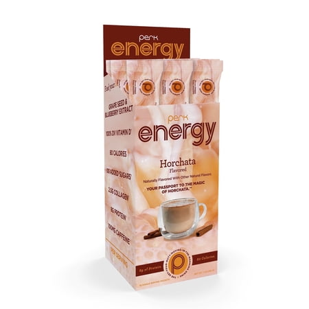 Perk Energy Drink Mix (Horchata) 10 Stick Packs - Caffeinated Healthy Coffee Alternative with Protein, 100mg of Caffeine, Gluten-Free, Soy-Free