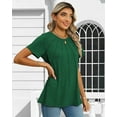 thumbnail image 4 of Rosvigor Blouses for Women Short Sleeve Shirts Casual Dressy Summer Tops with Pleats, 4 of 7