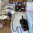 thumbnail image 1 of Alfombra para cabecera de cama Ins, tapete antideslizante Simple grueso de imitación de Cachemira para el hogar con dibujos animados, decoración para habitación y sala de estar, 1 of 5
