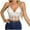 White11, variant on Women's Casual Floral Print Lace Up Back Sleeveless Spaghetti Strap Bandeau Tube Crop Corset Top Black M