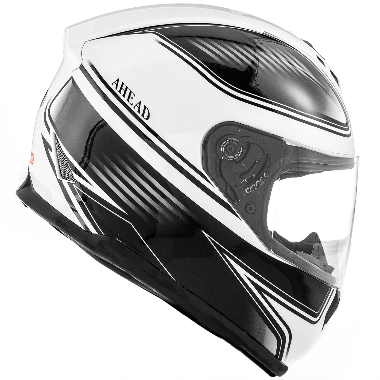 DOT Motorcycle Helmet Full Face KOI Gloss White w/ Clear Visor - Adult