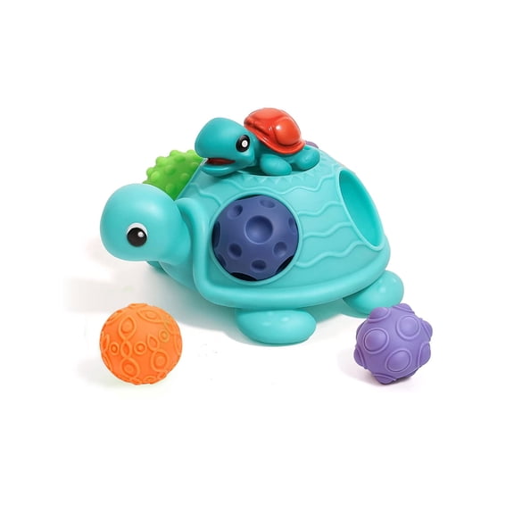 Sensory Balls Montessori Toys for Babies 6-12 Months, Baby Sensory Toys Turtle Toys Bright Color Textured Multi Soft Balls, BPA Free Ball for Toddlers 1-3 Teething Gifts