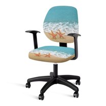 ZUXONGSY Beach Starfish Office Chair Covers Stretchable 2 Piece No Arms Skin Friendly High Back Computer Chair Cover Polyester Chair Protector Cover for Office or Home Chair Decor