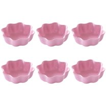 HOMOBABE Pink FlowerShaped Seasoning Dishes Made of Synthetic Material for LongLasting Use 6 Pieces