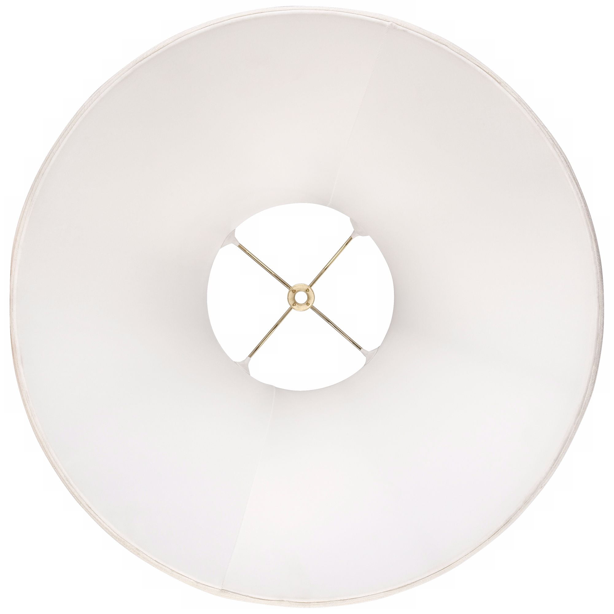 Springcrest Off-White Shantung Large Lamp Shade 7" Top x 18" Bottom x 10.5" High x 12" Slant (Spider) Replacement with Harp and Finial