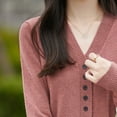 thumbnail image 5 of Dxzfnsa Womens Cardigan Sweaters Women's Lightweight Solid Color Long Sleeve Knit Coats Loose Soft Button Up V Neck Cardigan Jackets, 5 of 6