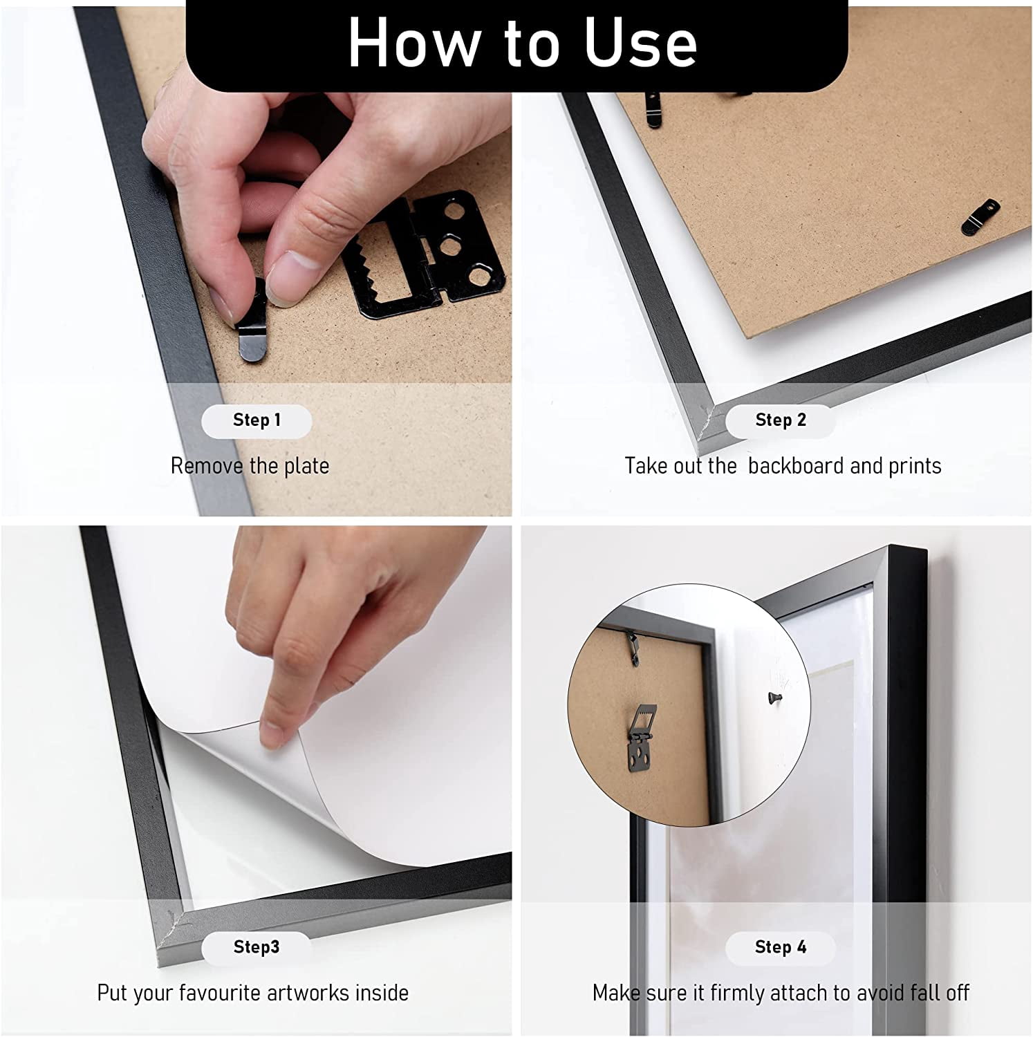 ArtbyHannah Farmhouse Picture Frames - Set Of 2, 8x10 Inch, Distressed White Wood Grain For Wall Or Tabletop