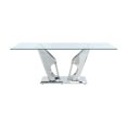 thumbnail image 2 of ACME Table Haute Rectangulaire en Verre Azriel en Argent Clair et Miroir, 2 of 4