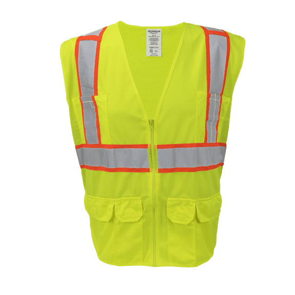 Ironwear 1277 Class 2 Surveyor Safety Vest w/ Zipper & Radio Clips
