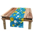 thumbnail image 1 of Retro Table Runner, Classic Print of Polka Dots in Various Sizes Energetic Summer Vibes, Dining Room Kitchen Rectangular Runner, 3 Sizes, by Ambesonne, 1 of 2