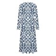 thumbnail image 3 of Womens Floral Dress Women's Spring Winter Long Sleeved Solid Color Loose Round Neck Long Fashionable Comfortable Casual Dresses for Women Blue S-2XL, 3 of 4