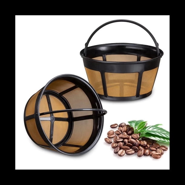 Filtro de Café Reutilizable, Filtros de Café de Cesta Filtro de Café de Repuesto de 8-12 Tazas con Fondo de de Acero Inoxidable