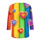 thumbnail image 5 of Xuyuer Womens Valentine T Shirts Love Heart Printed Graphic Tee Tops Spring Shirts Halloween Round Neck 3/4 Length Sleeve Graphic Tee Tops Fashion Casual Printed T-Shirt Top, 5 of 6