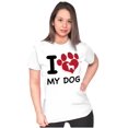 thumbnail image 4 of Love Dog Cute Paw Print Doggie Womens Slim Fit Graphic Tee Brisco Brands S, 4 of 5