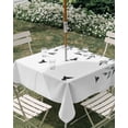 thumbnail image 3 of Square Outdoor Tablecloth with Umbrella Hole Leaf Bird Outside Table Cloth Waterproof Patio Table Cover Vine Watercolor Plant Country Style Branch Zipper Tablecloths for Picnic Camping 54x54 Inch, 3 of 8