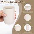 thumbnail image 3 of Soportes para cepillos de dientes de cerámica Uxcell, vaso de baño de 10 oz con textura de hoja, reutilizables para enjuague bucal, 3 of 7