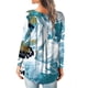 thumbnail image 4 of Camiseta informal para mujer, blusa estampada de manga larga con cuello redondo y botones fruncidos Fridja  bvmnju2975, 4 of 6