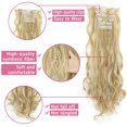 thumbnail image 3 of SHCKE 26" Straight Clip in Hair Extensions Fluffy and not Tangled 24" Wavy Curly Hair Extension Silky Full Head Clip in Hair Extension Synthetic Hair Pieces for Women, 3 of 5