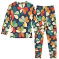 thumbnail image 2 of FORMRS Long Sleeve Top and Pants Pajama Set for Niños 2-Piece Sleepwear, Sizes 18M-8Y, Green Clover Pattern, 2 of 6