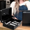 thumbnail image 4 of ColoMX 1 Juego de caja registradora con cerradura de llave, caja de dinero de alta resistencia, caja de seguridad grande, caja de seguridad portátil, cajón de efectivo, 4 of 7
