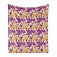 thumbnail image 1 of Japanese Soft Flannel Fleece Blanket, Oriental Nature Composition of Thriving Garden with Abstract Flowers and Foliage, Cozy Plush for Indoor and Outdoor Use, 60" x 80", Multicolor, by Ambesonne, 1 of 6