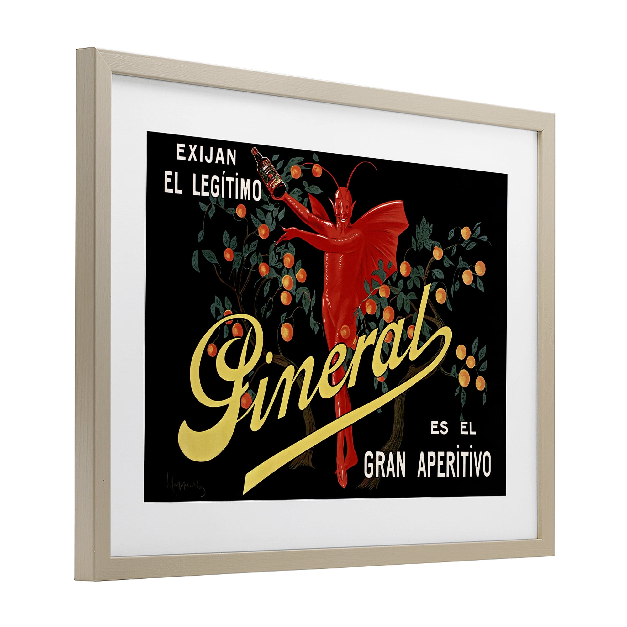 Stupell Industries Aperitif Poster with Character Birch Framed Print Under Glass, design by Leonetto Cappiello
