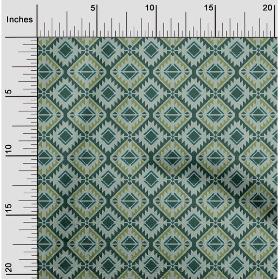 oneOone Cotton Flex Fabric Geometric Flame Stitch Print Fabric BTY 40 Inch Wide