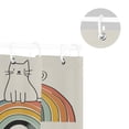 thumbnail image 5 of Yayeee Shower Curtain with Hooks 72"x72" Waterproof Fabric Bathroom Hanging Decor, White Cat Rainbow, 5 of 5