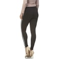 thumbnail image 3 of LMB Lush Moda Women's Leggings Basic Polyester - Extra Buttery Soft with Slimming Fit for Casual Wear, Lounging, Yoga, Exercise and Layering - Many Colors - Black w White Stripe XS - L, 3 of 4
