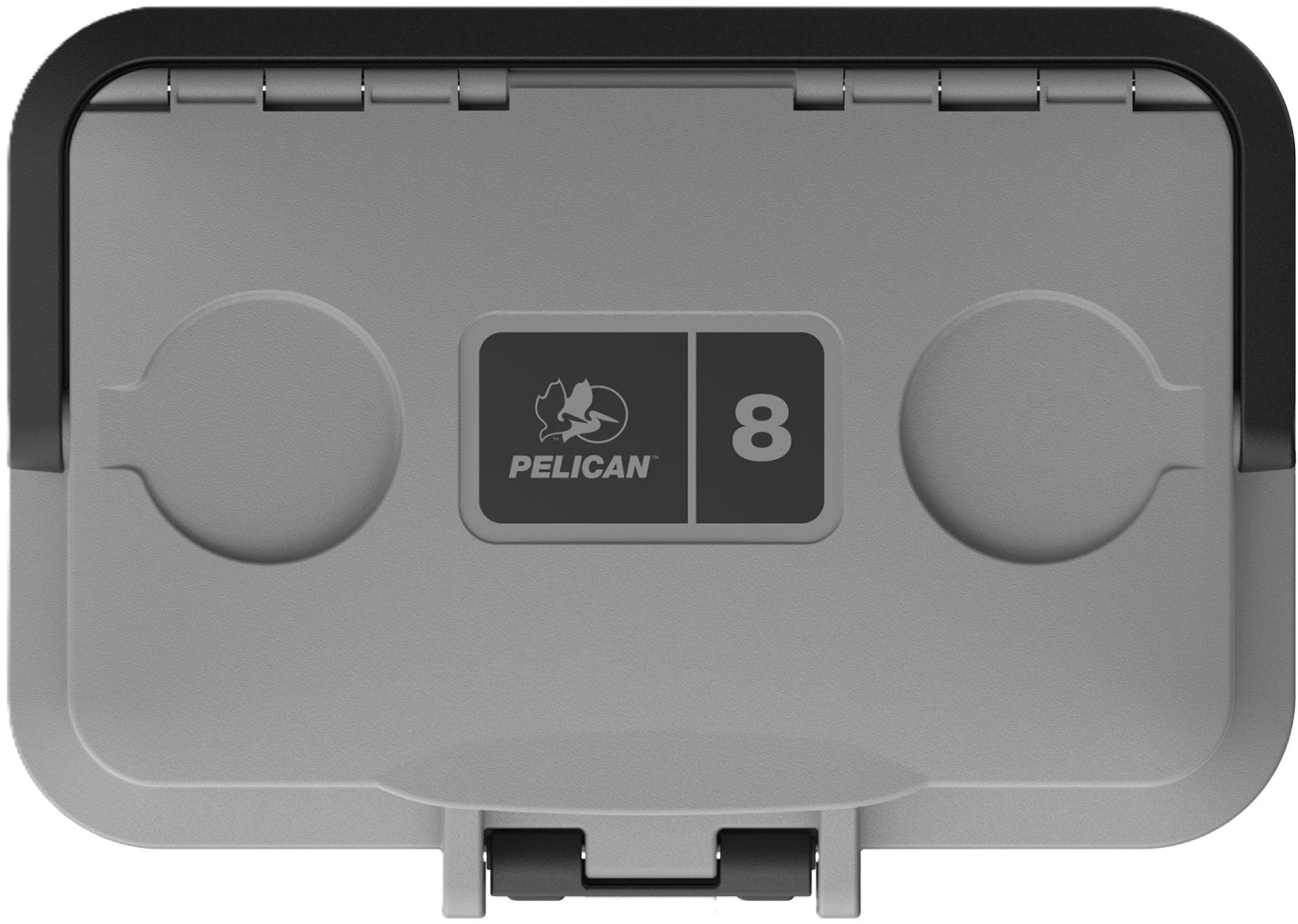 Pelican Personal 8 Qt Hard-Sided Cooler with Snap-in Ice Pack Bottle Opener, Cement and White