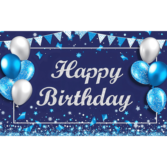LUUFILx Birthday Decorations Backdrop, Glitter Birthday Backdrop Sign, Birthday Banner, Birthday Party Supplies Photo Background for Men Women