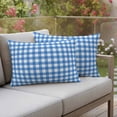 thumbnail image 2 of Outdoor Waterproof Pillow Covers Light Blue Gingham Check Decorative Throw Pillow Protectors,Pillowcase Cushion Cases for Patio Sofa Garden Couch,20x12in,Pack of 2, 2 of 14