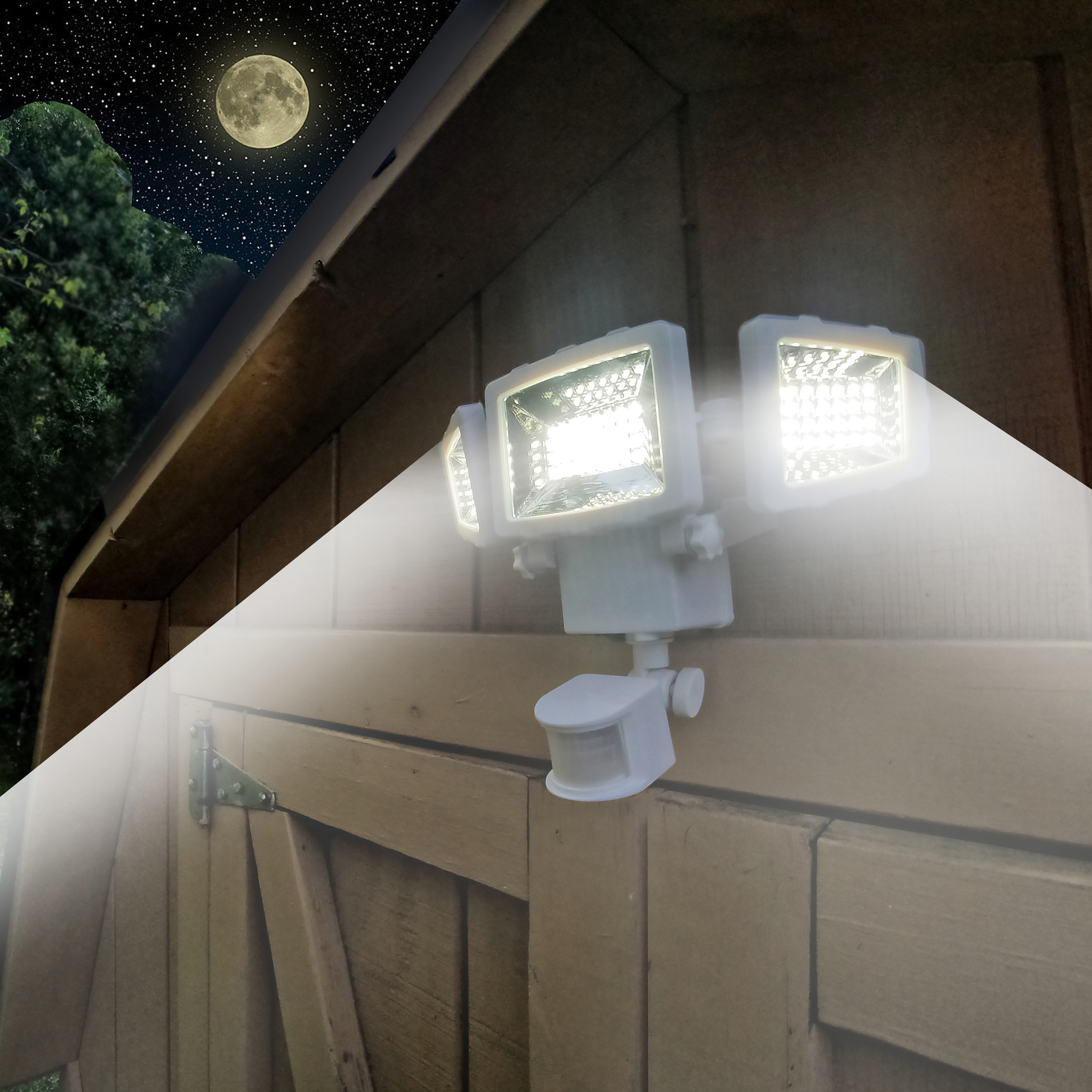 3 Way Solar Powered Light 2000 Lumen Motion Sensor Barn Shed Garage