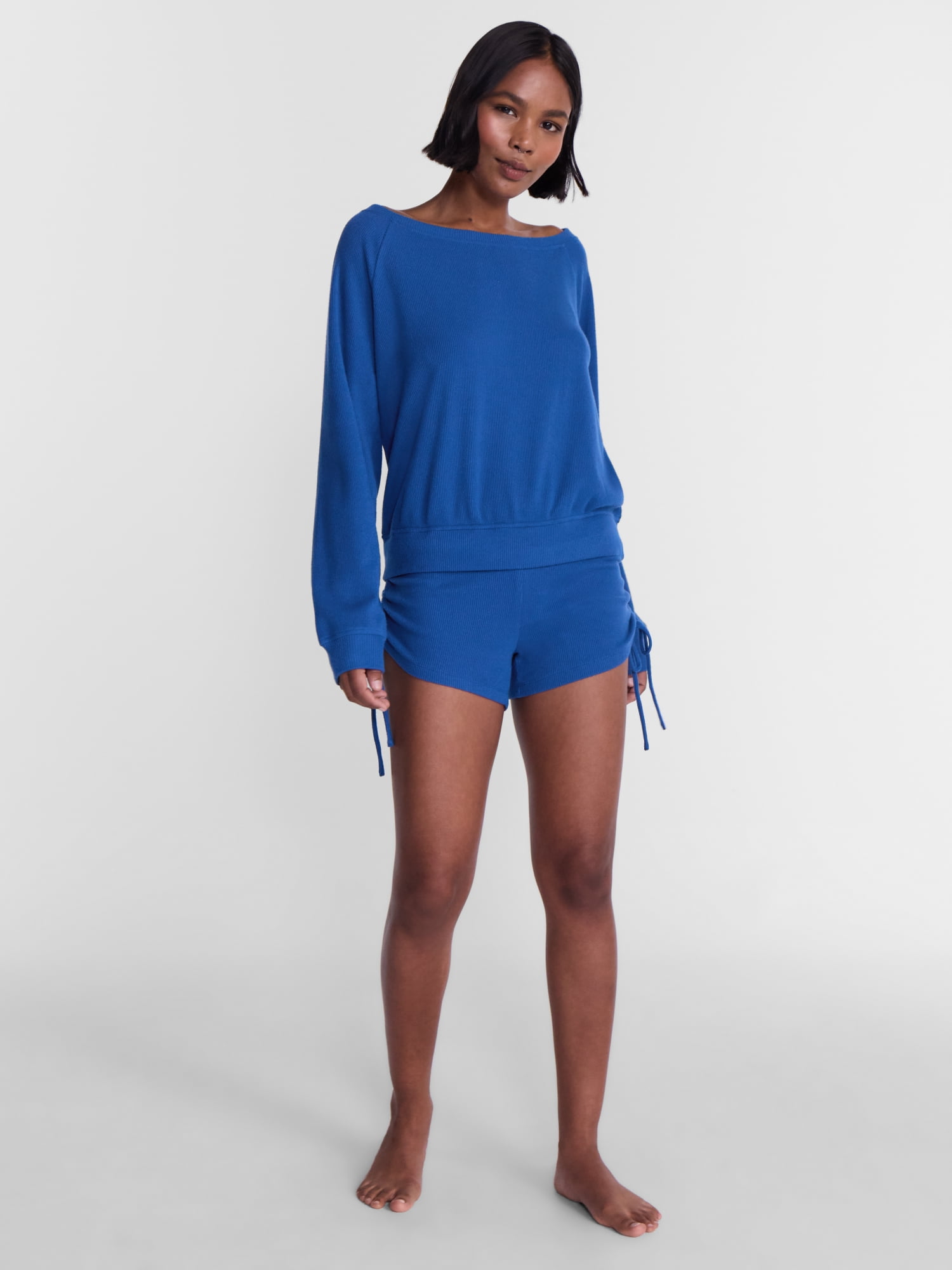 No Boundaries Waffle Knit Sleep Shorts, 2.5'' Inseam, Women’s and Women's Plus XS-2X