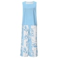 thumbnail image 4 of Nuoqisi Women's 2 Piece Outfits Solid Sleeveless Halter Top and Leaf Print Straight Leg Pants Lounge Set 2026 Summer Spring Trendy, 4 of 6