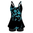 thumbnail image 4 of HOMBOM Tankini Swimsuit for Women Boyshorts Tummy Control Swimwear Floral Modest Two Piece Ladies Bathing Suit,Black,L, 4 of 8